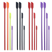 4X Silicone Mini Spatula Jar Scraper Scoop Tip Long Spatula Cosmetic Bottle B8A3 - Black V528-MINISPATULA-BLACK-4PCS-49574
