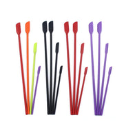 4X Silicone Mini Spatula Jar Scraper Scoop Tip Long Spatula Cosmetic Bottle B8A3 - Black V528-MINISPATULA-BLACK-4PCS-49574