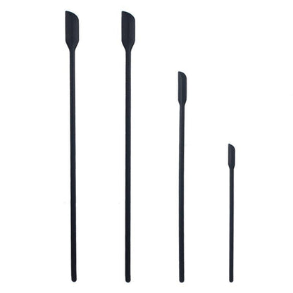 4X Silicone Mini Spatula Jar Scraper Scoop Tip Long Spatula Cosmetic Bottle B8A3 - Black V528-MINISPATULA-BLACK-4PCS-49574