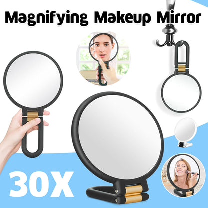 Makeup Mirror Handheld Magnifying Mirror 30X Portable Mirror Compact Travel Tool - Black V528-MIRROR-BLACK-30-499190