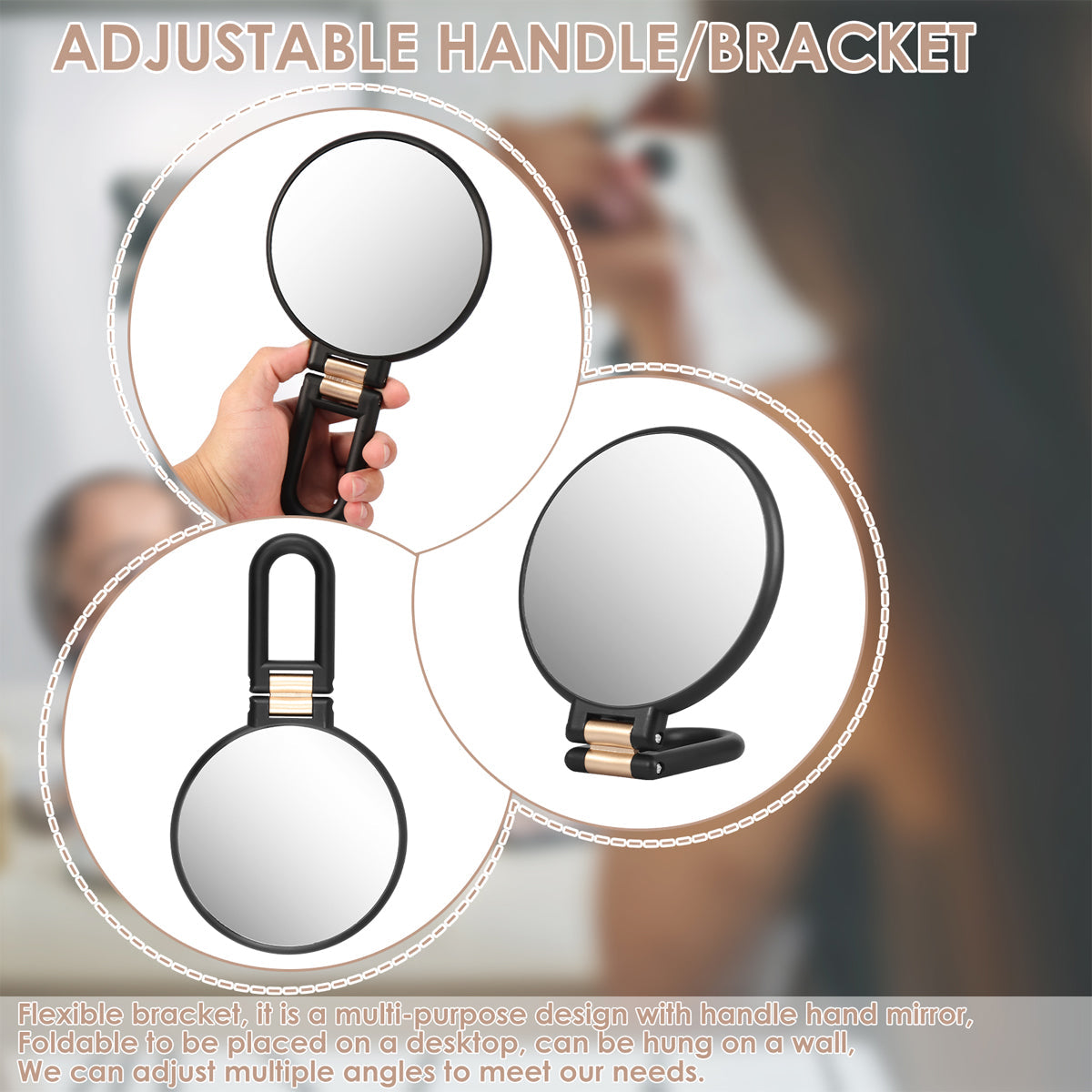 Makeup Mirror Handheld Magnifying Mirror 30X Portable Mirror Compact Travel Tool - Black V528-MIRROR-BLACK-30-499190