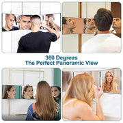 3Way Makeup Mirror for Hair Cutting Styling Hanging Beauty Tool Adjustable V528-MIRROR-BLACK-899122
