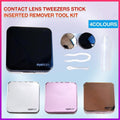 Contact Lens Tweezers Stick Inserted Remover Tool Kit Tip Storage Case Box Sets - Rose Red V528-MIRRORGLASSESCASE-ROSERED-41409