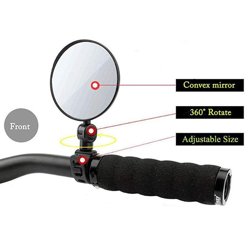 2PCS 360 Degree Bicycle Rearview Mirror Handlebar Mount Adjustable V528-MIRRORHANDLEBAR-2PCS-353266