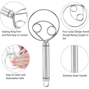 Stainless Steel Double Eye Coil Flour Mixer Household Baking Tool Egg Beate V528-MIXER-823235