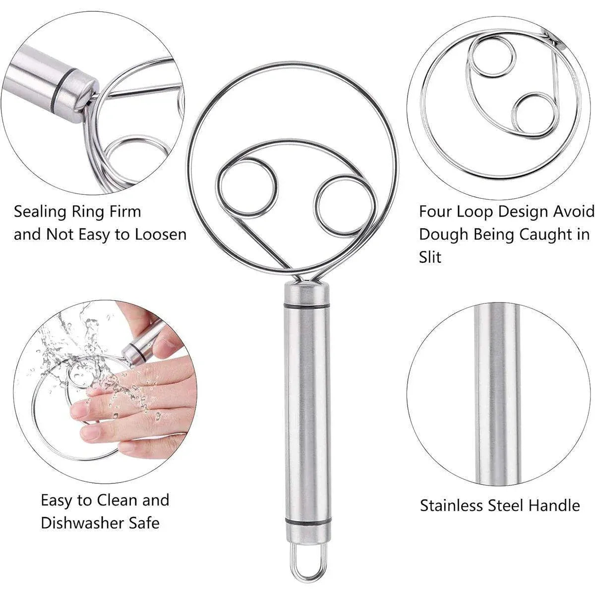 Stainless Steel Double Eye Coil Flour Mixer Household Baking Tool Egg Beate V528-MIXER-823235
