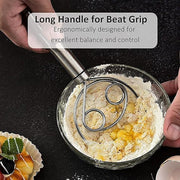 Stainless Steel Double Eye Coil Flour Mixer Household Baking Tool Egg Beate V528-MIXER-823235