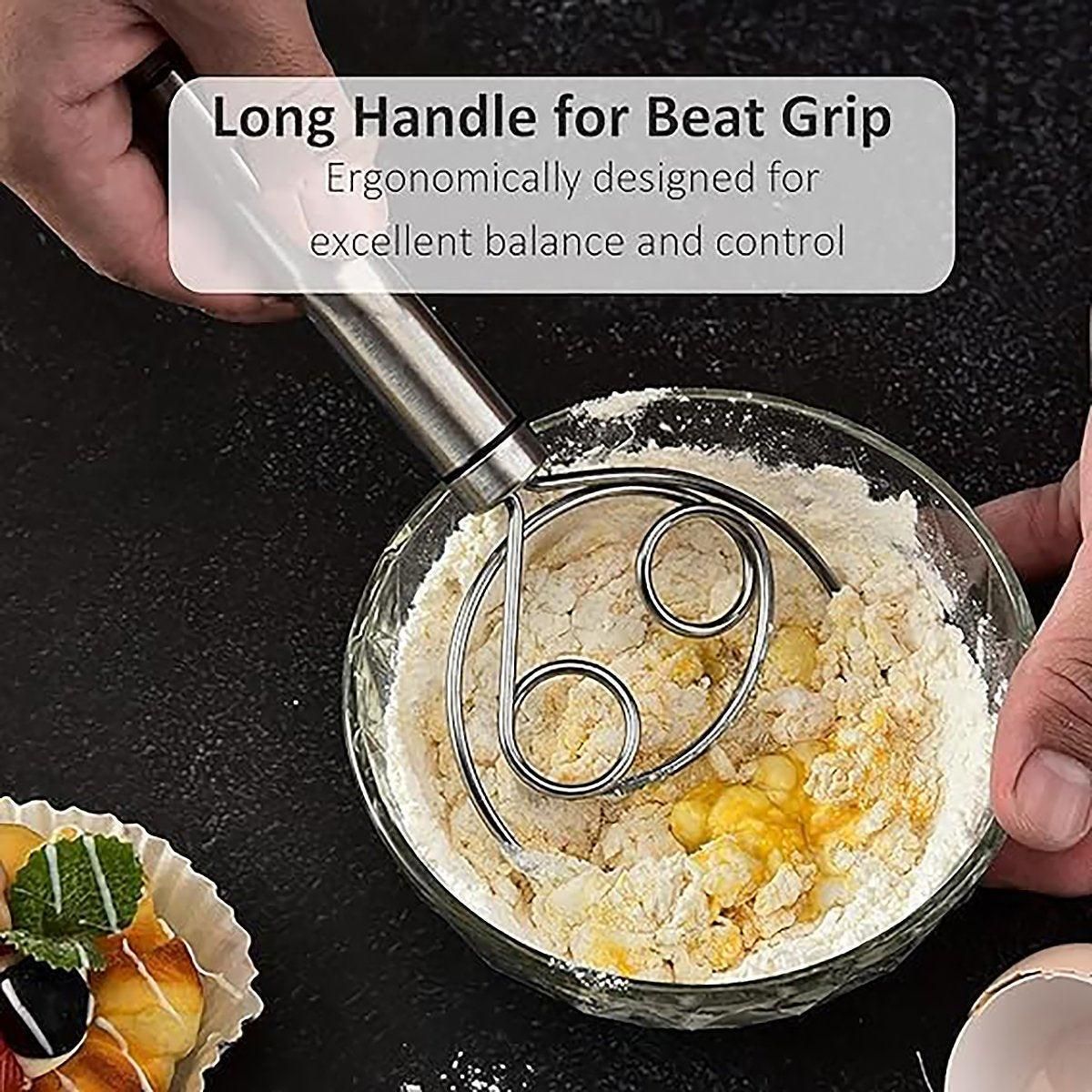 Stainless Steel Double Eye Coil Flour Mixer Household Baking Tool Egg Beate V528-MIXER-823235