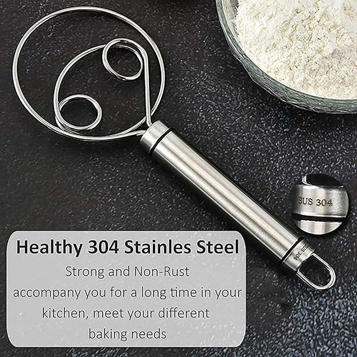 Stainless Steel Double Eye Coil Flour Mixer Household Baking Tool Egg Beate V528-MIXER-823235