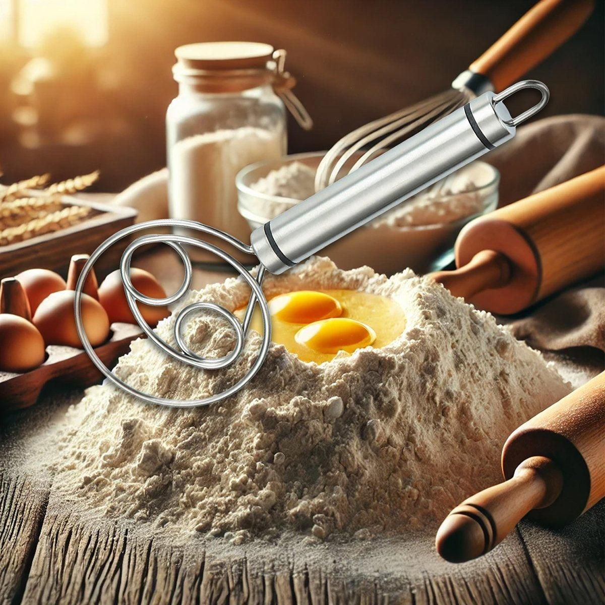 Stainless Steel Double Eye Coil Flour Mixer Household Baking Tool Egg Beate V528-MIXER-823235