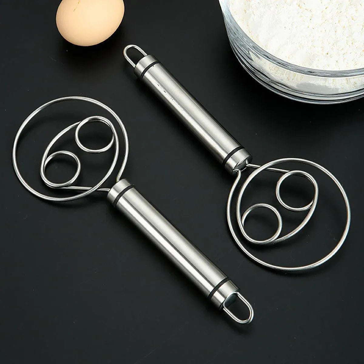 Stainless Steel Double Eye Coil Flour Mixer Household Baking Tool Egg Beate V528-MIXER-823235