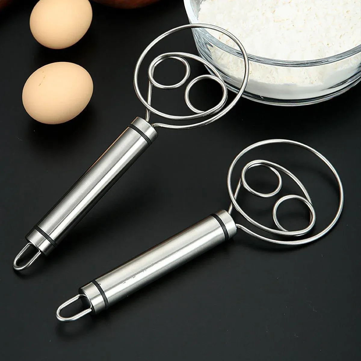 Stainless Steel Double Eye Coil Flour Mixer Household Baking Tool Egg Beate V528-MIXER-823235