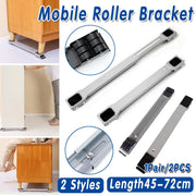 2pcs Adjustable Refrigerator Washing Machine Base Stand Movable Support Shelf - Grooved V528-MOBILE-STAND-DARK-GREY-359300