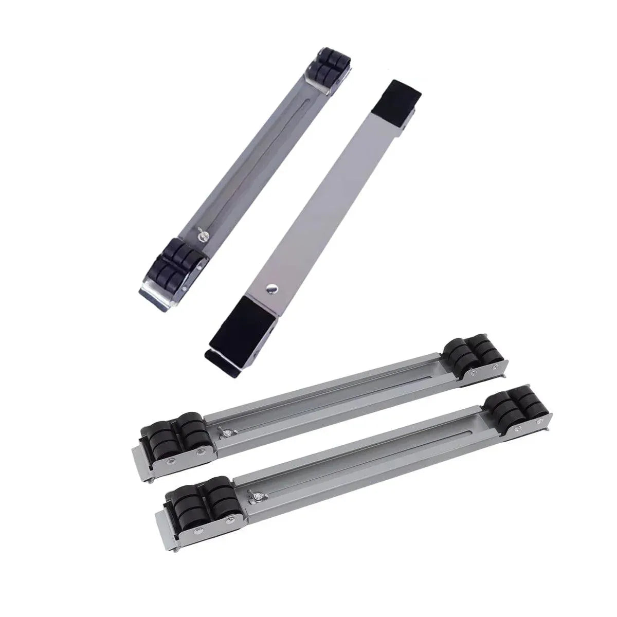 2pcs Adjustable Refrigerator Washing Machine Base Stand Movable Support Shelf - Grooved V528-MOBILE-STAND-DARK-GREY-359300