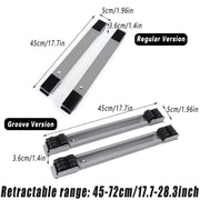 2pcs Adjustable Refrigerator Washing Machine Base Stand Movable Support Shelf - Grooved V528-MOBILE-STAND-DARK-GREY-359300