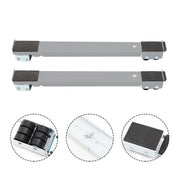 2pcs Adjustable Refrigerator Washing Machine Base Stand Movable Support Shelf - Grooved V528-MOBILE-STAND-DARK-GREY-359300