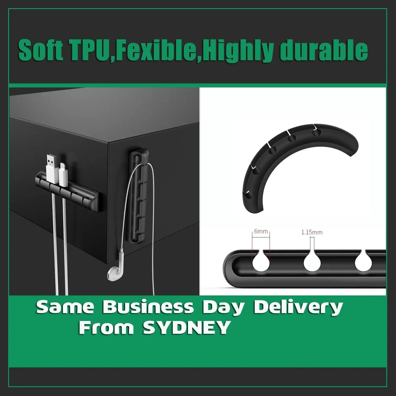 Value Pack Usb Charge Cable Holder Desk Cable Clips Organizer Cord Management - 5 Clips V528-MODEL-5CLIPS59770