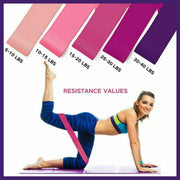 Exercise Resistance Bands Loop Power Strength Training Fitness Yoga Pilates Gym - Rose Red (600*50*0.9MM) V528-MODEL-ROSERED-600-59MM-50428