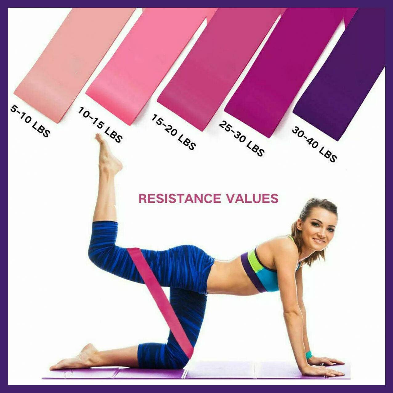 Exercise Resistance Bands Loop Power Strength Training Fitness Yoga Pilates Gym - Rose Red (600*50*0.9MM) V528-MODEL-ROSERED-600-59MM-50428