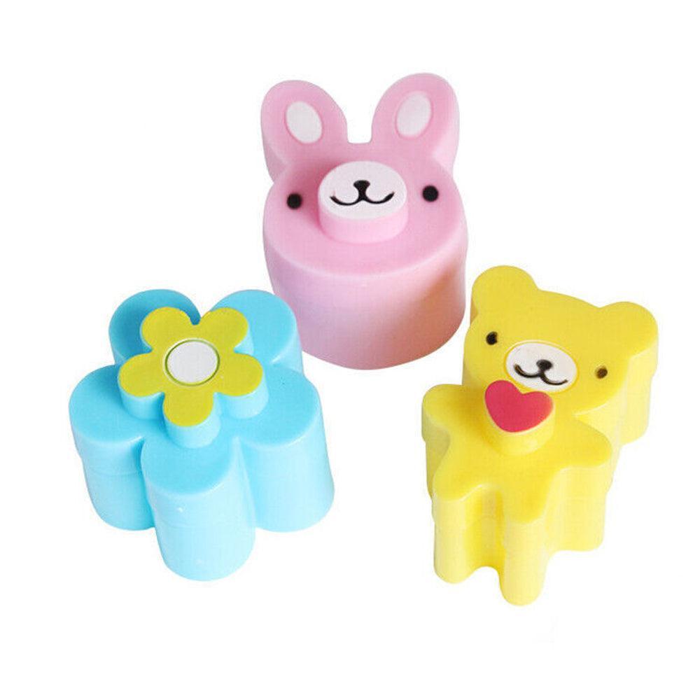 3PCS Sandwich Cutter Set Rabbit Bear Flower Bread Mold for Bento Lunch Cake Cookies V528-MOLD-42561