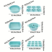 6PCS Silicone Cake Mould Set Baking Pans Nonstick Cupcake Cookie Tools Reusable - Grey V528-MOLD-6PCS-GREY-725327