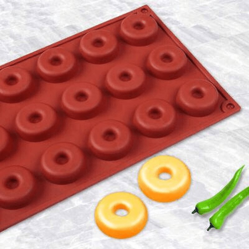 18 Cavity Mini Donut Doughnut Chocolate Pan Tray Silicone Mold Baking Cake Mould V528-MOLD-98574