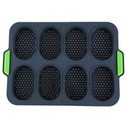 Silicone Cake Mould Oval 8 Compartment Non Stick Baking Pan Kitchen Tools Set V528-MOLD-GREY-6-158768