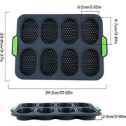 Silicone Cake Mould Oval 8 Compartment Non Stick Baking Pan Kitchen Tools Set V528-MOLD-GREY-6-158768