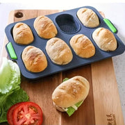 Silicone Cake Mould Oval 8 Compartment Non Stick Baking Pan Kitchen Tools Set V528-MOLD-GREY-6-158768