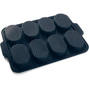 Silicone Cake Mould Oval 8 Compartment Non Stick Baking Pan Kitchen Tools Set V528-MOLD-GREY-6-158768