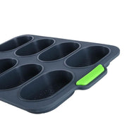Silicone Cake Mould Oval 8 Compartment Non Stick Baking Pan Kitchen Tools Set V528-MOLD-GREY-6-158768