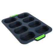 Silicone Cake Mould Oval 8 Compartment Non Stick Baking Pan Kitchen Tools Set V528-MOLD-GREY-6-158768