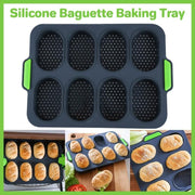 Silicone Cake Mould Oval 8 Compartment Non Stick Baking Pan Kitchen Tools Set V528-MOLD-GREY-6-158768
