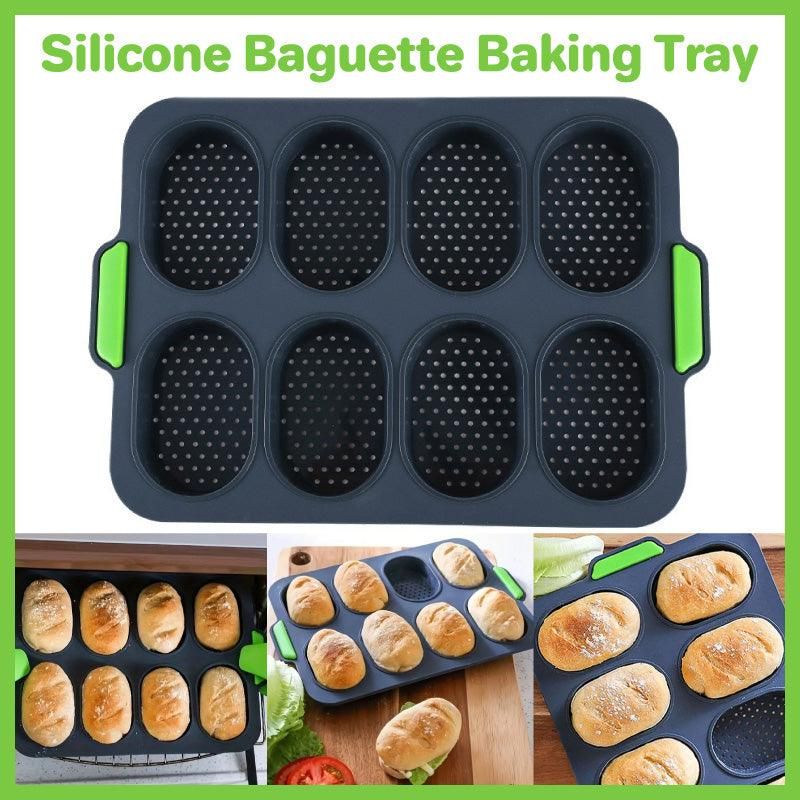 Silicone Cake Mould Oval 8 Compartment Non Stick Baking Pan Kitchen Tools Set V528-MOLD-GREY-6-158768