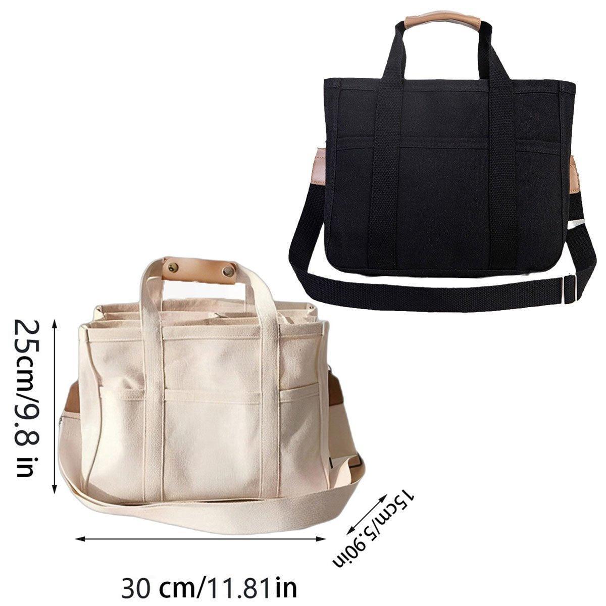 Stylish Multifunctional Mummy Bag Canvas Shoulder Crossbody Handheld Tote Bag - Beige V528-MOMMY-BAG-BEIGE-132584