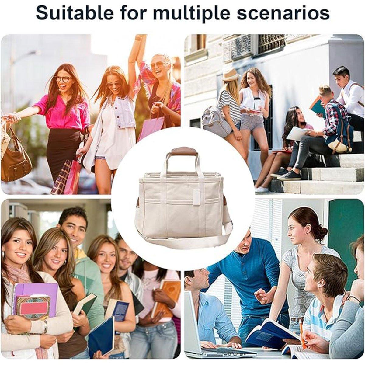 Stylish Multifunctional Mummy Bag Canvas Shoulder Crossbody Handheld Tote Bag - Beige V528-MOMMY-BAG-BEIGE-132584