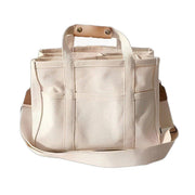 Stylish Multifunctional Mummy Bag Canvas Shoulder Crossbody Handheld Tote Bag - Beige V528-MOMMY-BAG-BEIGE-132584