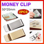 Clip Note Business Card Holder Stainless Steel Mens Wallet Metal - Silver V528-MONEYCLIP-SILVER-2PCS-348854