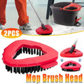 2PCS Triangle Rotating Mop Head Replacement Floor Brush Universal Cleaning Mop V528-MOP-HEAD-2PCS-RED-840578
