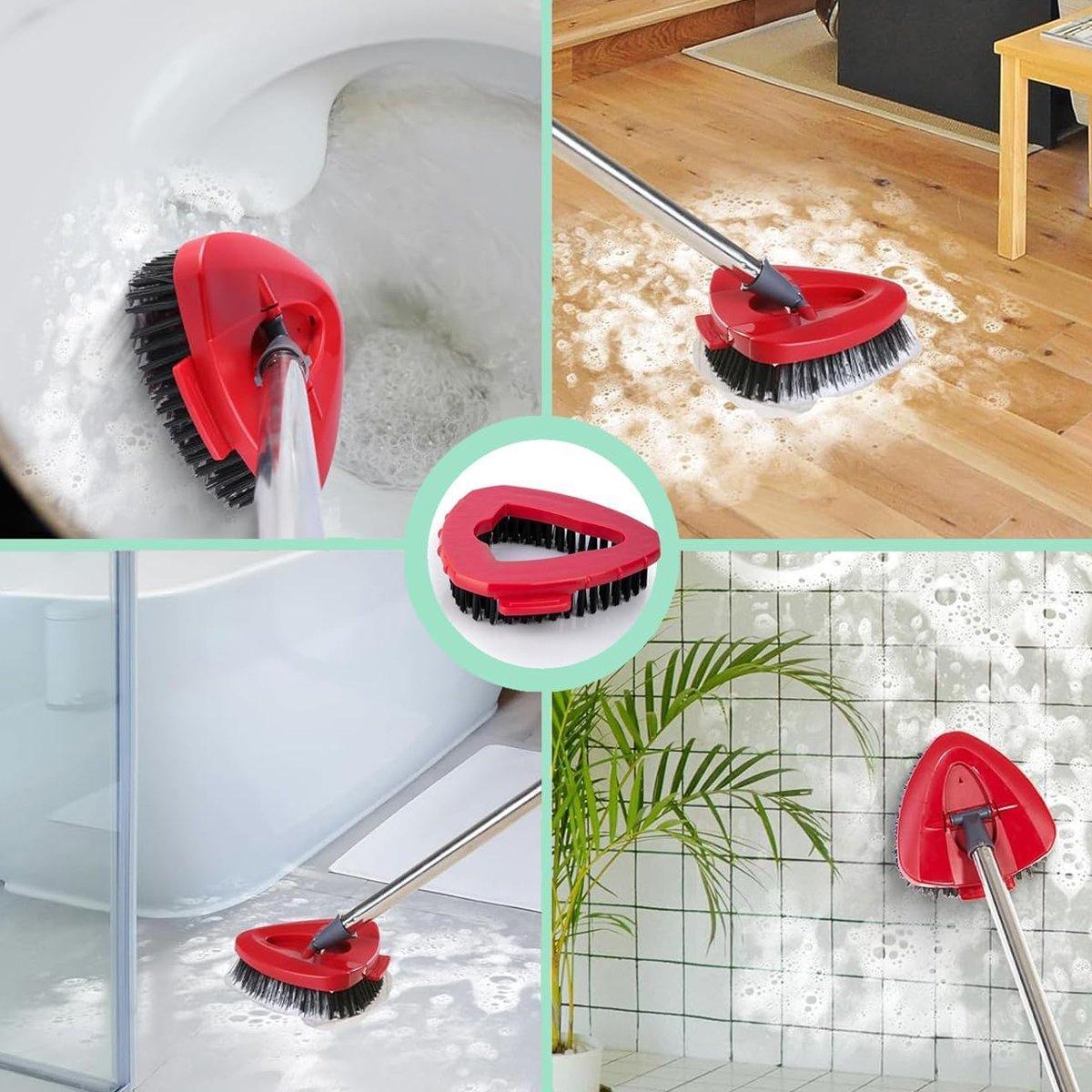 2PCS Triangle Rotating Mop Head Replacement Floor Brush Universal Cleaning Mop V528-MOP-HEAD-2PCS-RED-840578