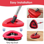 2PCS Triangle Rotating Mop Head Replacement Floor Brush Universal Cleaning Mop V528-MOP-HEAD-2PCS-RED-840578