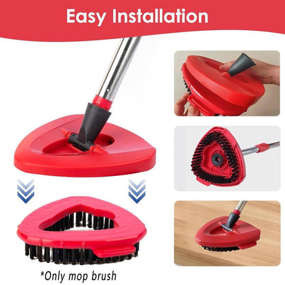2PCS Triangle Rotating Mop Head Replacement Floor Brush Universal Cleaning Mop V528-MOP-HEAD-2PCS-RED-840578