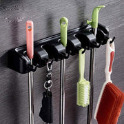 Broom Hanger Mop Holder Wall Mounted Brush Storage Rack Organizer Kitchen Tool - Black V528-MOPHOLDER-BLACK-667304