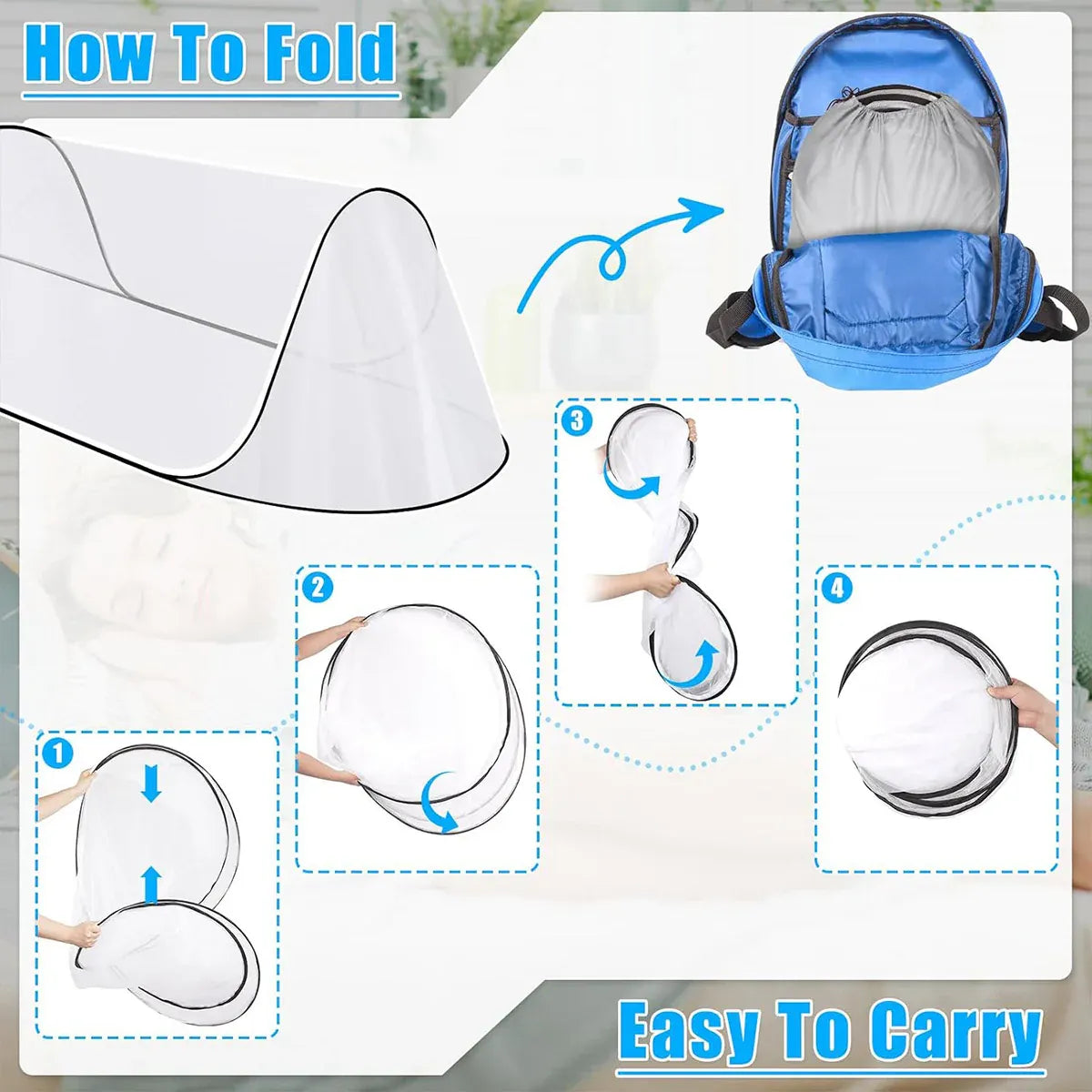 Portable Foldable Mosquito Net Pop-Up Travel Tent for Indoor Outdoor Use V528-MOSQUITO-BLACK-860161
