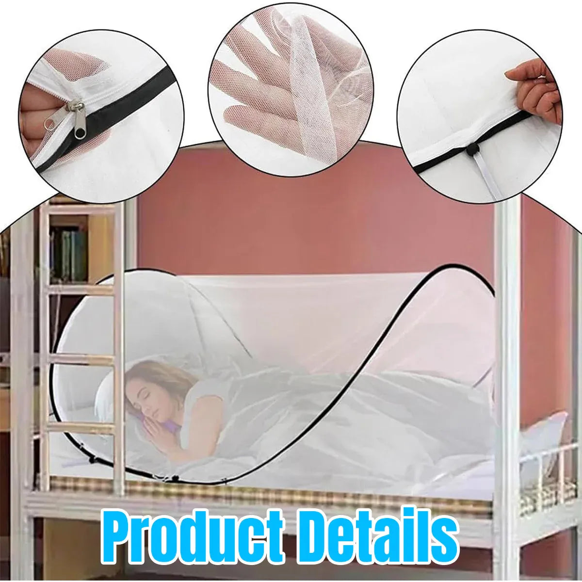 Portable Foldable Mosquito Net Pop-Up Travel Tent for Indoor Outdoor Use V528-MOSQUITO-BLACK-860161