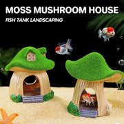 Aquarium Moss Mushroom House Aquascape Crafts Fish Shrimp Hiding Decoration - House With Window V528-MOSS-WINDOW-HOUSE-281100