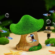 Aquarium Moss Mushroom House Aquascape Crafts Fish Shrimp Hiding Decoration - House With Window V528-MOSS-WINDOW-HOUSE-281100