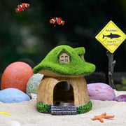 Aquarium Moss Mushroom House Aquascape Crafts Fish Shrimp Hiding Decoration - House With Window V528-MOSS-WINDOW-HOUSE-281100