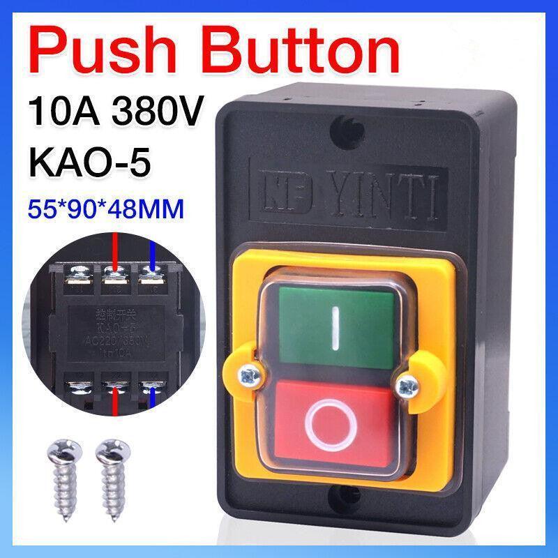 Motor Drill Switch Push Button For 10A 380V Kao-5 On/Off Water Proof Machine V528-MOTORDRILL-462169