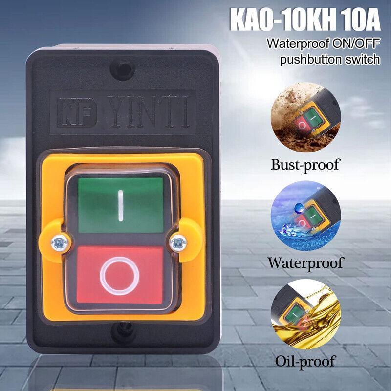 Motor Drill Switch Push Button For 10A 380V Kao-5 On/Off Water Proof Machine V528-MOTORDRILL-462169